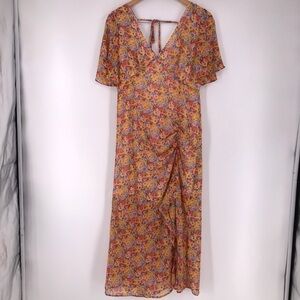 Topshop Pastel Angel Floral Sleeve Midi Dress 8 NWT